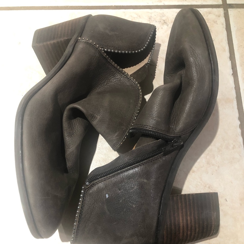 Gray ankle boots